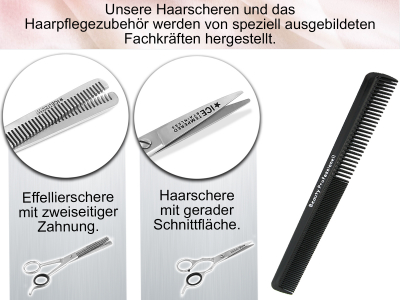 Friseurschere-Haarscheren Set 6 Zoll  ICE-Tempered + Effilierschere + Kamm