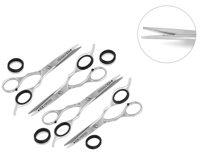 Ergo Haarschere Friseurschere 5, 5.5, 6 und 7 Zoll Set 4-Teilig