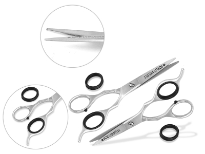 Ergo Schere Bartschere Haarscheren-Set 5 + 5,5 Zoll 2-Teilig mit Mikroverzahnung