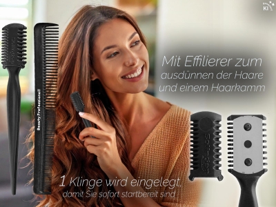 Effilierschere 5.5 Zoll + Effilierkamm Solingen + Kamm 3-Teiliges Set