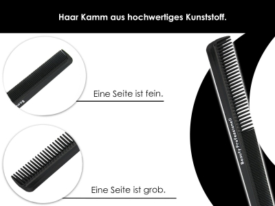 Modellierschere Effilierschere 1-Seitig gezahnt 7 Zoll Haarscheren-Set + Kamm