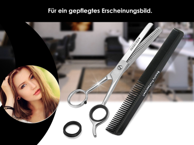 Modellierschere Effilierschere 1-Seitig gezahnt 7 Zoll Haarscheren-Set + Kamm