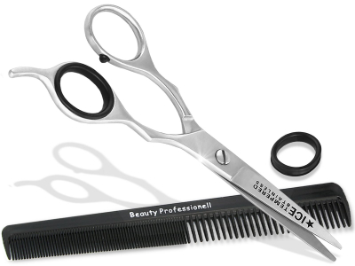 2-Teiliges ERGO Haarscheren Set, 6 Zoll 15.24 cm mit Mikroverzahnung + Haar-Kamm