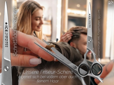3-Teiliges Ergo Haarscheren Set 17.78 cm 7 Zoll + Kamm + Effilierer aus Solingen
