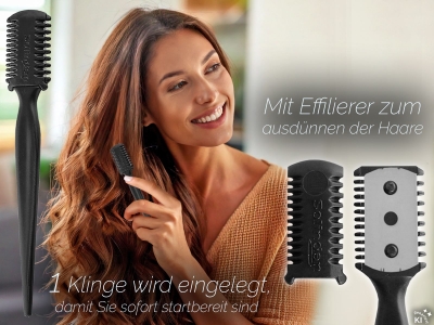 3-Teiliges Ergo Haarscheren Set 17.78 cm 7 Zoll + Kamm + Effilierer aus Solingen