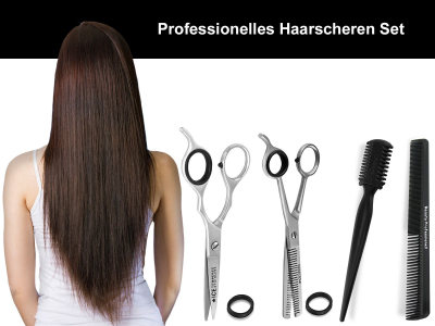 6 Zoll Haarscheren Set 4-Teilig Ausd�nnschere Effilier-Haarschere + Kamm + Effilierer Solingen