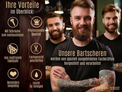 Haarschere Friseurschere Bartschere mit Mikroverzahnung 5 Zoll 12,7 cm Schwarz