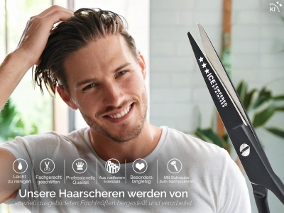 Friseur-Haarschere Mirkoverzahnung 5.5 Zoll 13,97 cm Schwarz Edelstahl