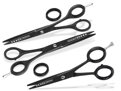 3-Teiliges Set Friseurschere Haarschere mit Mikroverzahnung 5 + 5.5 + 6 Zoll Schwarz