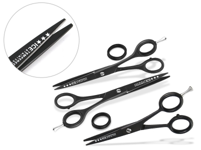 3-Teiliges Set Friseurschere Haarschere mit Mikroverzahnung 5 + 5.5 + 6 Zoll Schwarz