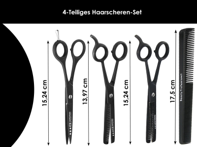 4-Teiliges Komplett Set Friseurschere 6 Zoll Haarschere Modellierschere Effilierschere Kamm