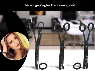 3er Haarscheren Set Friseurschere + Modellierschere + Effilierschere 5.5 + 6 Zoll