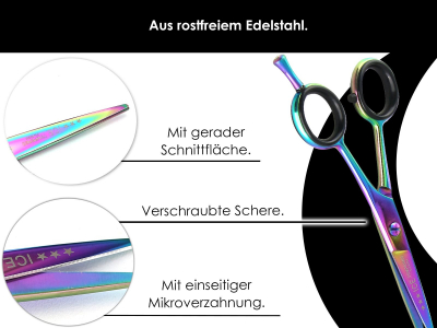 Haarscheren-Set Friseurschere Bartschere mit Mikroverzahnung 12.7cm inkl. Kamm