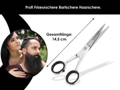 Haarschere Friseurschere Bartschere mit Mikroverzahnung 5.5 Zoll 14,5 cm