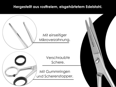 Haarschere Friseurschere Bartschere mit Mikroverzahnung 5.5 Zoll 14,5 cm