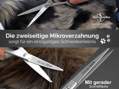 Premium Fellschere Gebogen Haarschere Hundehaarschere 17,5 cm 2er Set mit Etui