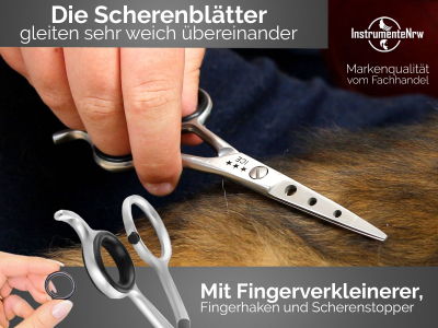 Kleine Fellschere Gerade Hundehaarschere Pfotenschere Easy -Glider 11,5 cm