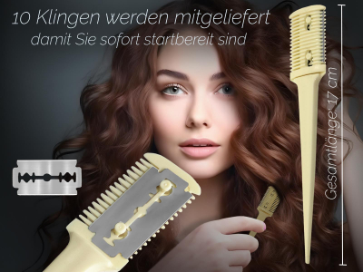 Effilierer Ausd�nn Kamm Effiliermesser Haarpflege zum Ausd�nnen und Schneiden von Haaren mit 10 Ersatzklingen