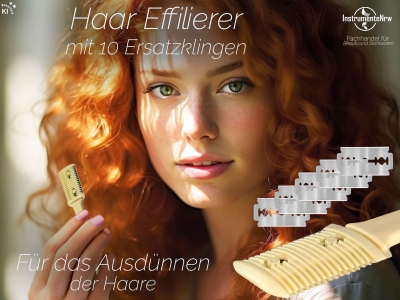 Effilierer Ausd�nn Kamm Effiliermesser Haarpflege zum Ausd�nnen und Schneiden von Haaren mit 10 Ersatzklingen
