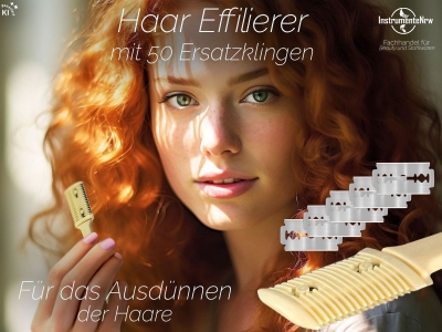 Effiliermesser Effilierer zum K�rzen und Ausd�nnen von Haaren mit 50 Ersatzklingen