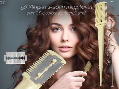 Effiliermesser Effilierer zum K�rzen und Ausd�nnen von Haaren mit 50 Ersatzklingen