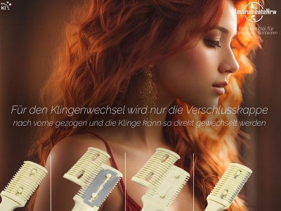 Effiliermesser Effilierer Haar Messer zum Ausd�nnen und Schneiden von Haaren mit 100 Ersatzklingen