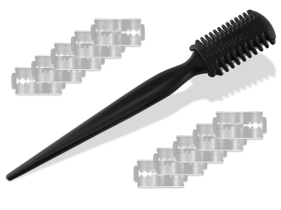 Effiliermesser Effilierer aus Solingen zum Ausd�nnen und Schneiden von Haaren mit 100 Ersatzklingen