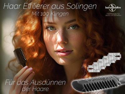 Effiliermesser Effilierer aus Solingen zum Ausd�nnen und Schneiden von Haaren mit 100 Ersatzklingen