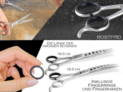 4-Teiliges Grooming Tier Fellscheren Hunde Haarscheren Pfotenscheren Set mit Lochdesign Scheren fr Fell und Tierhaare