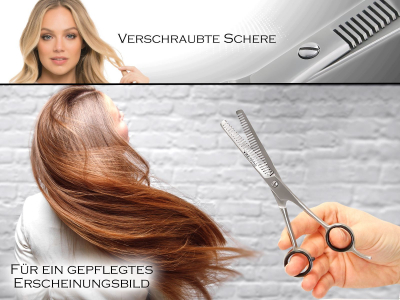 Effilierschere Haarschere mit Etui - Friseurschere zum ausdnnen der Haare - Ausdnnschere fr jedes Haar 2-Seitig gezahnt