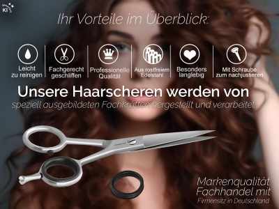 Haarschneideschere Friseurschere 15,5 cm aus rostfreiem Edelstahl