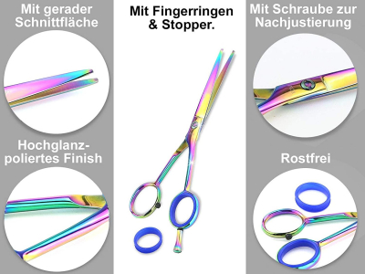 Haarschere Friseurschere Titan aus rostfreiem Edelstahl Frisierschere mit Extra Scharfer Schneide fr einen przisen Haarschnitt 5,5 Zoll