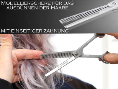 Modellierschere aus Solingen Effilierschere Haarschere Friseurschere Made in Germany mit einseitiger Zahnung 6,5 Zoll