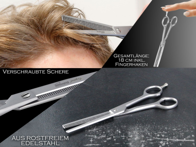 Modellierschere aus Solingen Effilierschere Haarschere Friseurschere Made in Germany mit einseitiger Zahnung 6,5 Zoll