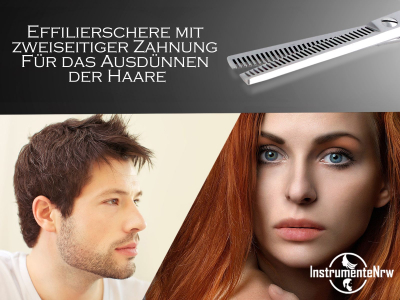 Effilierschere aus Solingen Haarschere Friseur Schere mit Scharfer Zweiseitiger Zahnung Made in Germany Haarschneideschere 15,24 cm aus Hochwertigem Rostfreiem Edelstahl zum Ausdnnen der Haare