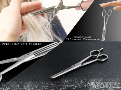 Effilierschere aus Solingen Haarschere Friseur Schere mit Scharfer Zweiseitiger Zahnung Made in Germany Haarschneideschere 15,24 cm aus Hochwertigem Rostfreiem Edelstahl zum Ausdnnen der Haare