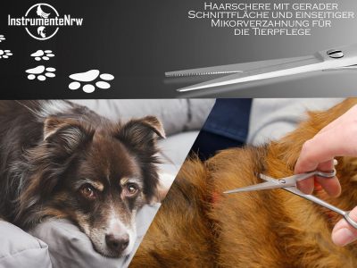 Fellschere Hundehaarschere aus Solingen Haarschere mit einseitiger Mikroverzahnung  15,24 cm Hundeschere mit scharfem Schnitt fr eine przise Fellpflege fr Hunde und Katzen 6 Zoll