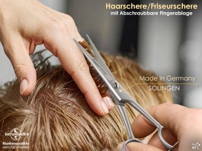 Haarschere aus Solingen Friseurschere Haarschneideschere mit Scharfem Schnitt und einseitiger Mikroverzahnung 15,24 cm