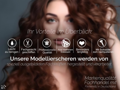 Modellierschere Friseurschere Edelstahl Rostfrei 17 cm