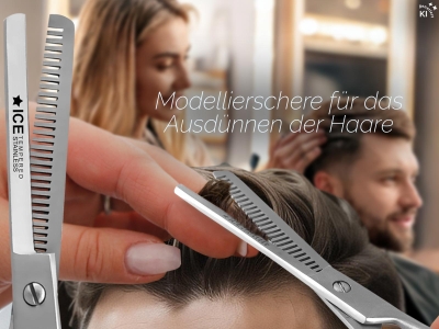 Modellierschere Effilierschere mit einseitiger Zahnung 17 cm
