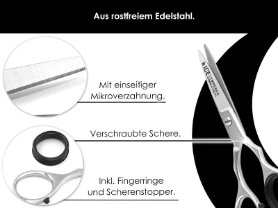 3-Teiliges Bartscheren Set ICE-Tempered 12.7 cm mit Kamm und Haar-Ausdnner aus Solingen