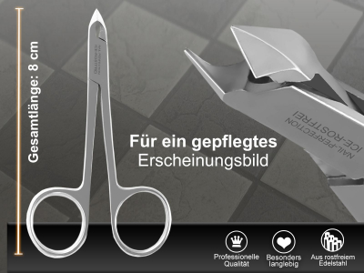 Nagelhautzange mit Scherengriff Edelstahl Rostfrei 8 cm