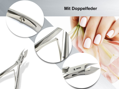 Premium Nagelhautzange Hautzange Nagelhautschere mit Scharfer und Feiner 10 mm Schnittflche Nagelhautschneider fr eine przise Entfernung der Nagelhaut - Rostfrei Edelstahl