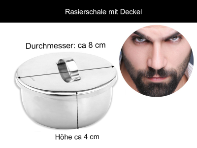 Rasierschale mit Deckel Rasierseifenschale Schale Rasiermug Edelstahl