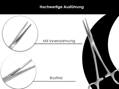 Klemme gerade 16 cm mit Zahnung