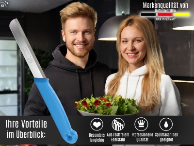 Gem�semesser 4er Set K�chenmesser aus Solingen Sch�lmesser mit Extra Scharfer und Pr�ziser Glatter Klinge aus Rostfreiem Edelstahl Obstmesser Allzweckmesser Kleines Messer T�rkis Sp�lmaschinengeeignet 18 cm