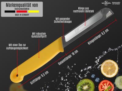 K�chenmesser 4er Set Gem�semesser aus Solingen Obstmesser Sch�lmesser mit Extra Scharfer und Pr�ziser Gezahnter Klinge aus Rostfreiem Edelstahl Allzweckmesser Kleines Messer Gelb Sp�lmaschinengeeignet 18 cm