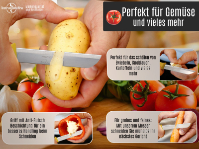 K�chenmesser 4er Set Gem�semesser aus Solingen Obstmesser Sch�lmesser mit Extra Scharfer und Pr�ziser Gezahnter Klinge aus Rostfreiem Edelstahl Allzweckmesser Kleines Messer Gelb Sp�lmaschinengeeignet 18 cm