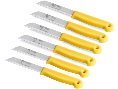 Allzweckmesser 6er Set Obstmesser aus Solingen Gemsemesser Schlmesser mit Extra Scharfer und Prziser Glatter Klinge aus Rostfreiem Edelstahl Kchenmesser Kleines Messer Gelb Splmaschinengeeignet 18 cm