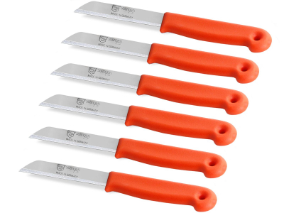 Obstmesser Kchenmesser 6er Set Gemsemesser aus Solingen Schlmesser mit Extra Scharfer und Prziser Glatter Klinge aus Rostfreiem Edelstahl Allzweckmesser Kleines Messer Orange Splmaschinengeeignet 18 cm